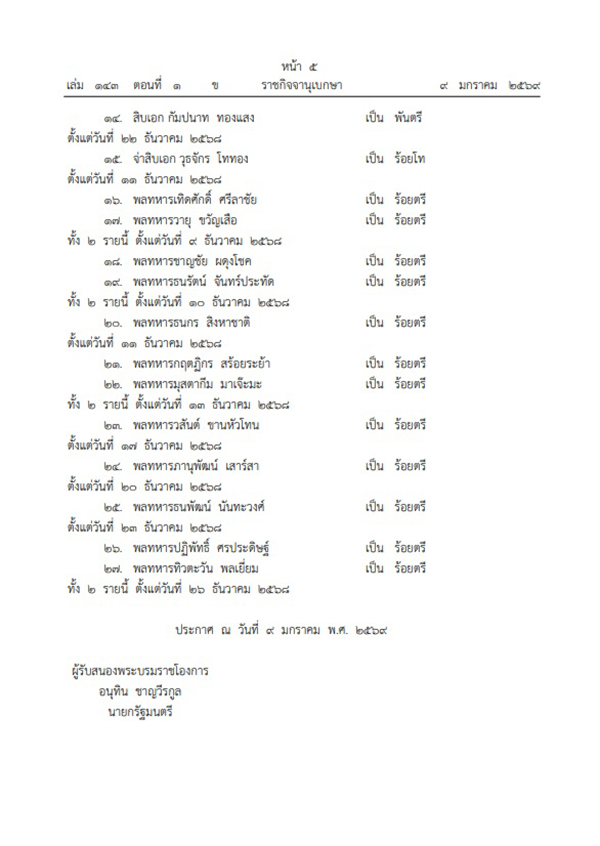 พระราชทานยศทหารเป็นกรณีพิเศษ