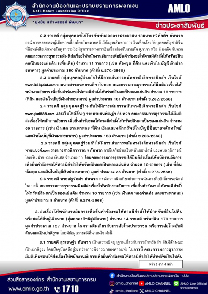 แถลงผลการประชุมคณะกรรมการธุรกรรม