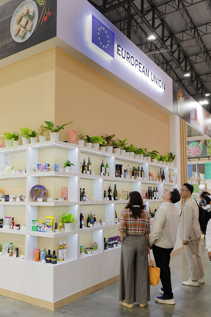 บรรยากาศหน้าพาวิลเลียนสหภาพยุโรปในงาน THAIFEX-Anuga Asia 2026