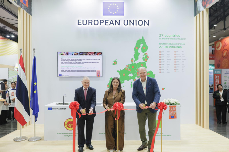 พิธีเปิดพาวิลเลียนสหภาพยุโรปโดยเอกอัครราชทูต EU และรองอธิบดีด้านเกษตร