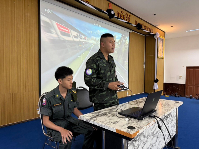 การฝึกใช้โปรแกรมจำลองการบินโดรน มทบ.39