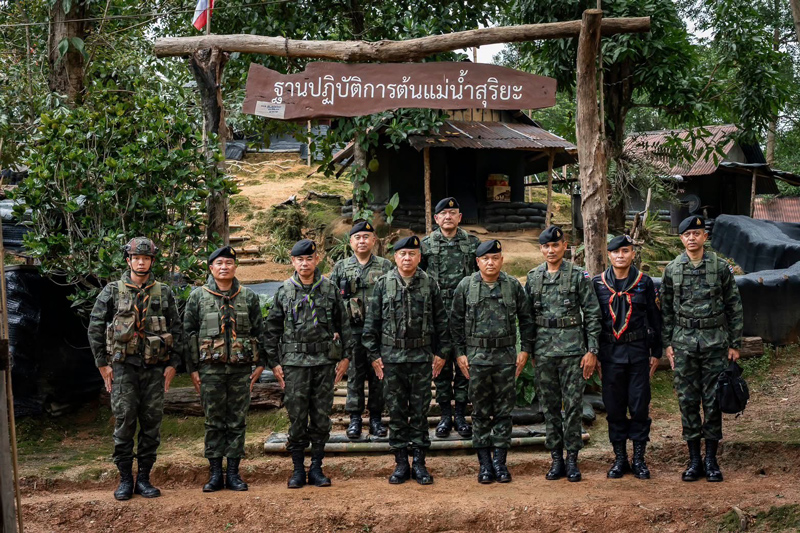 บรรยากาศการตรวจเยี่ยมการปฏิบัติงานของหน่วยเฉพาะกิจชายแดน