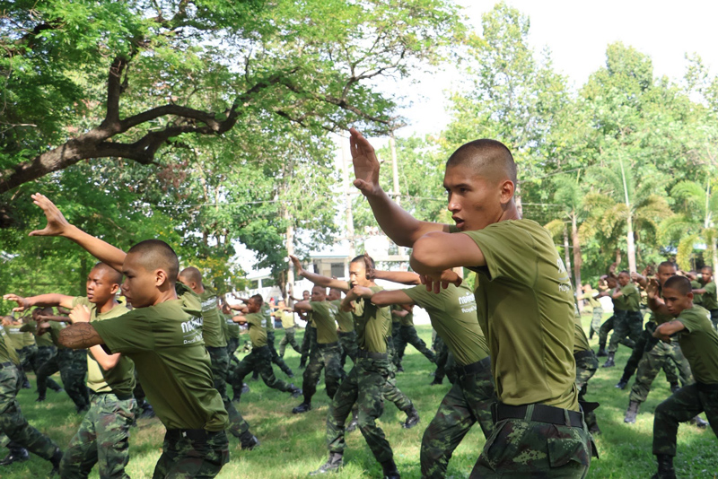 กิจกรรมสืบสานศิลปะมวยไทยของหน่วยฝึกทหารใหม่ ร.3 พัน.2