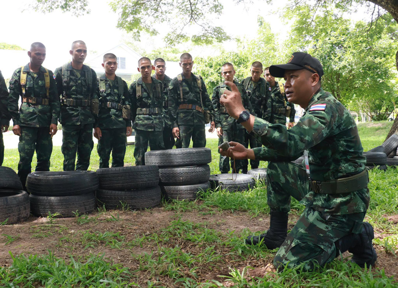บรรยากาศการฝึกทหารใหม่ ร.3 พัน.2 เรื่องทุ่นระเบิด