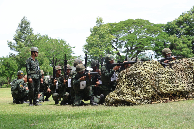 การฝึกปฏิบัติทางยุทธวิธีการกวาดล้างคูติดต่อของทหารใหม่