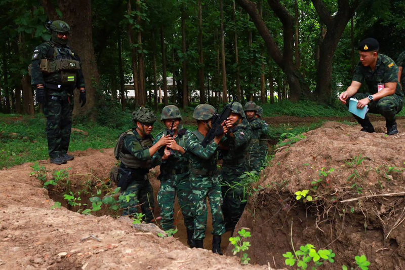 บรรยากาศสนามฝึกยุทธวิธีป่าสัก ค่ายพ่อขุนบางกลางหาว