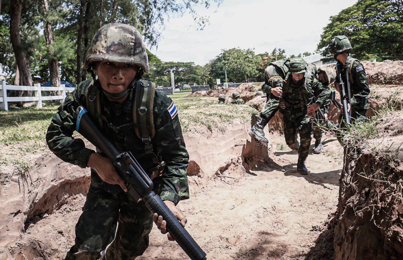 การจำลองสถานการณ์ช่วยเหลือผู้ป่วยเจ็บตามมาตรฐานกองทัพบก