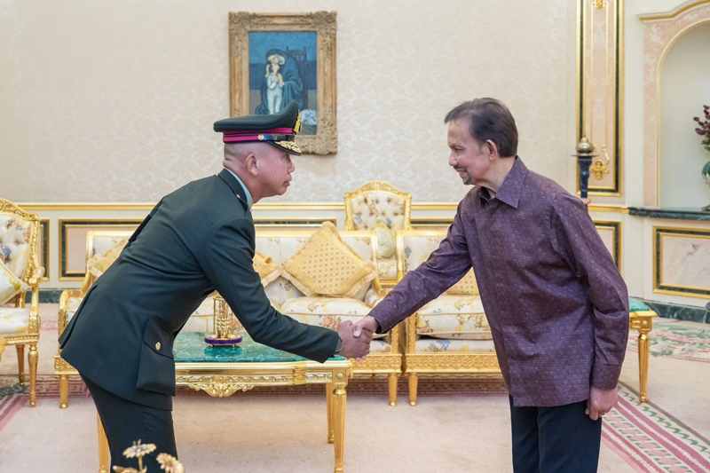 สมเด็จพระราชาธิบดีแห่งบรูไนดารุสซาลาม ในวาระพระราชทานพระบรมราชานุญาตให้เข้าเฝ้าฯ