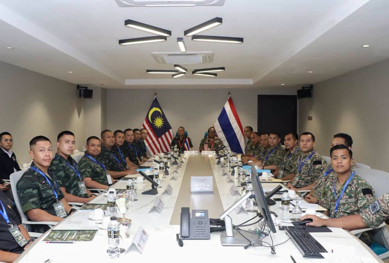 บรรยากาศห้องประชุมทหารไทยมาเลเซีย ณ โรงแรม Elissa Hotel รัฐเปอร์ลิส