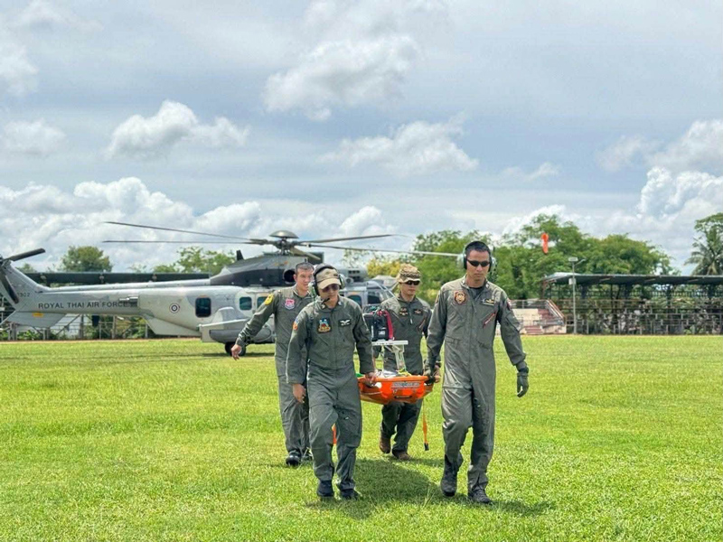 เฮลิคอปเตอร์ H225M กองบิน 41 ปฏิบัติภารกิจลำเลียงผู้ป่วยฉุกเฉิน