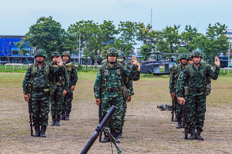ทหารบกไทยฝึกซักซ้อมขั้นตอนทางยุทธวิธีในสนามฝึก ร.31 พัน.1 รอ.