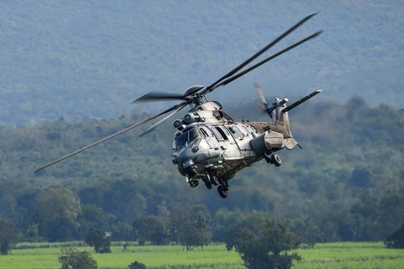 เฮลิคอปเตอร์ H225M สนับสนุนหน่วยปฏิบัติการพิเศษทางอากาศ