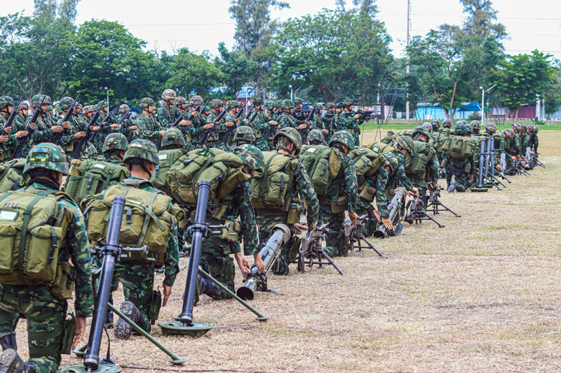 บรรยากาศการฝึกยกระดับความพร้อมรบของกองพันทหารราบที่ 1 รักษาพระองค์