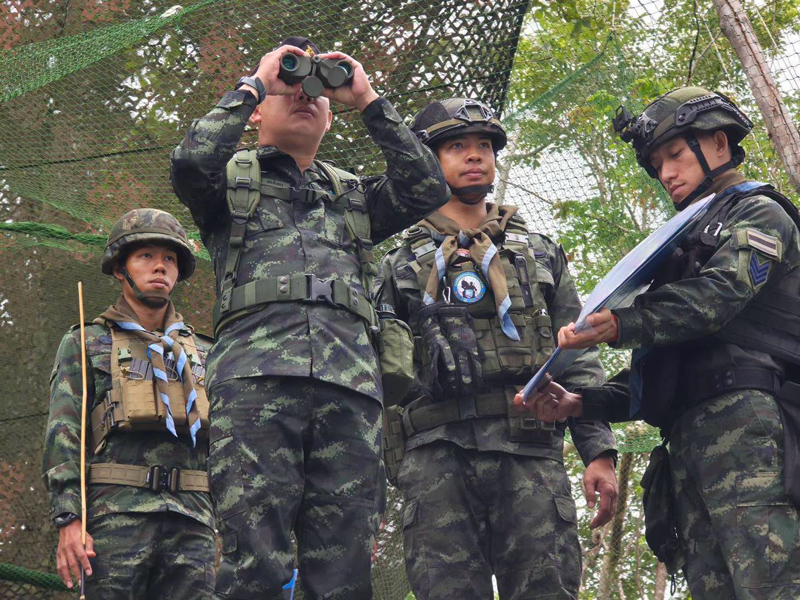 บรรยากาศการตรวจเยี่ยมฐานปฏิบัติการชายแดนไทยกัมพูชา