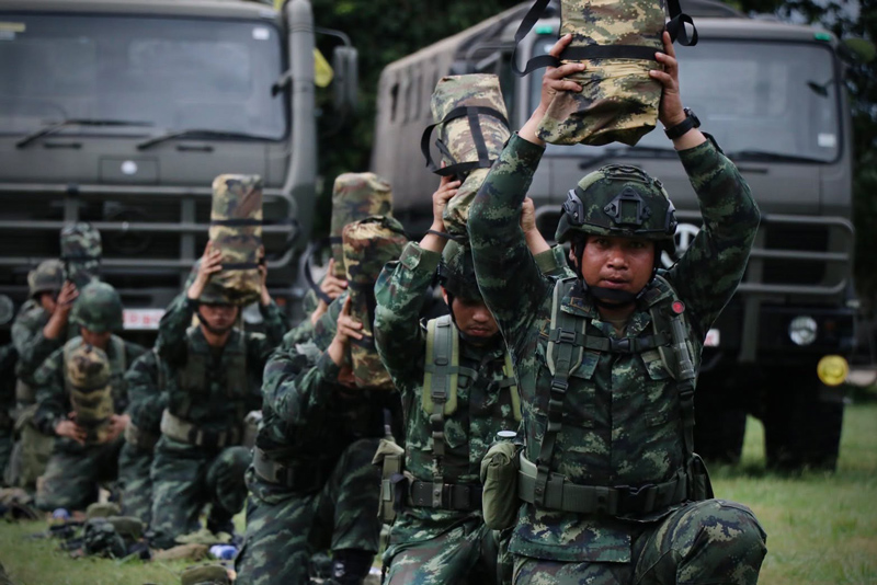 กำลังพล ป.2 พัน.102 รอ. เตรียมเข้าร่วมการฝึก กรม.ร.ฉก.