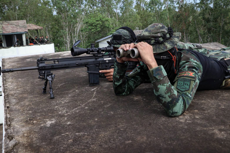การฝึกทางยุทธวิธีในศูนย์การทหารราบ จังหวัดประจวบคีรีขันธ์