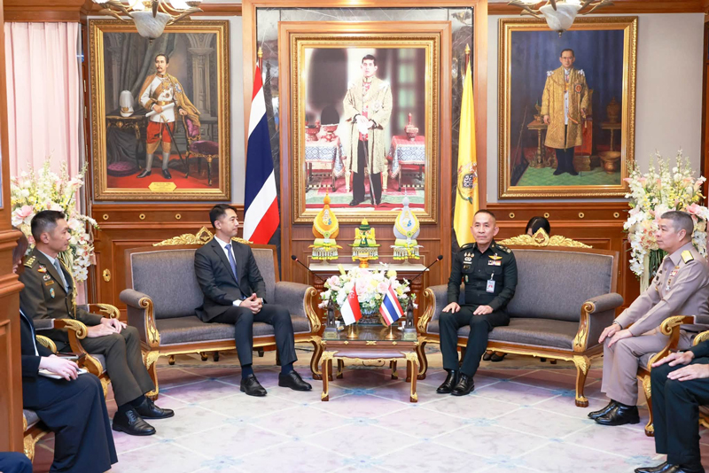บรรยากาศการต้อนรับคณะตัวแทนกระทรวงกลาโหมสิงคโปร์ ณ ศาลาว่าการกลาโหม