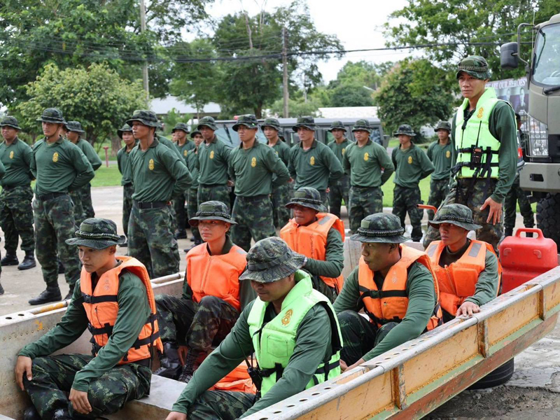 ร้อย.ชป.ที่ 2 ศบภ.มทบ.25 เตรียมอุปกรณ์กู้ภัยรับสถานการณ์อุทกภัย
