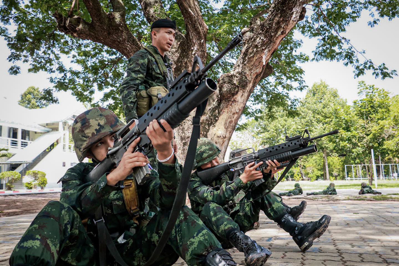 บรรยากาศการฝึกสมรรถภาพร่างกายของกำลังพล ร.3 พัน.2