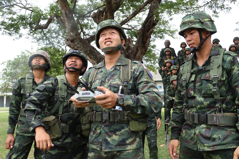 การฝึกบินโดรนจริงของกำลังพล ร.3 พัน.2