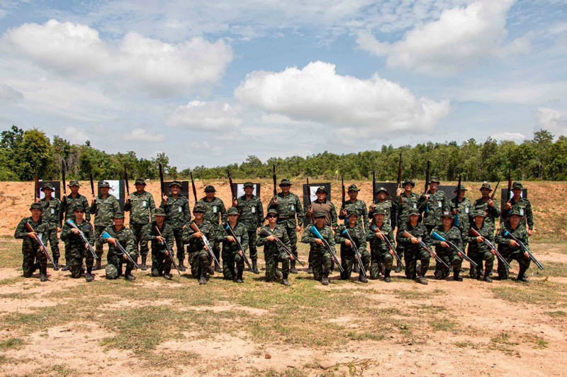 กำลังพลกรมทหารราบที่ 9 ฝึกทักษะการใช้ปืนลูกซองต่อต้านอากาศยานไร้คนขับ