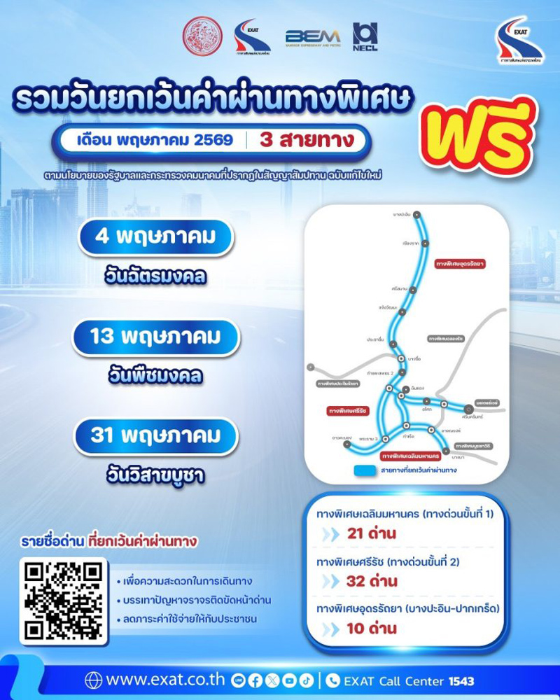 ขึ้นทางด่วนฟรี2569