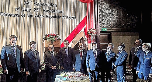 วันชาติอียิปต์ : H.E.Mr.Hazem Eltahry เอกอัครราชทูตอียิปต์ประจำราชอาณาจักรไทย จัดงานเลี้ยงเฉลิมฉลองในโอกาสครบรอบ 64 ปี วันชาติอียิปต์ โดยมี ทูตานุทูตและแขกผู้มีเกียรติต่างๆ มาร่วมงานมากมาย ณ โรงแรม JW Marriott Hotel, Bangkok