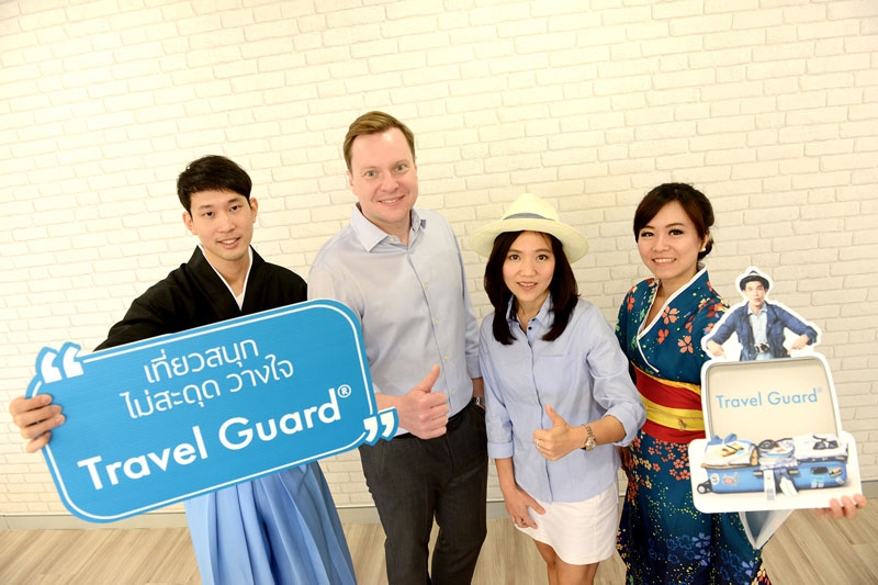 แนะนำแคมเปญ : โทมี่ ลัทวา-คิสโคลา ประธานกลุ่มเอไอจีประเทศไทย และ ณัฐฤดี กุศลสินชัย รองประธาน/ผจก.แผนกประกันภัยการเดินทาง แนะนำแคมเปญ “เที่ยวสนุกไม่สะดุด วางใจ Travel Guard” ประกันภัยการเดินทาง
ที่คุ้มครองตลอดการเดินทาง พร้อมศูนย์ช่วยเหลือฉุกเฉินตลอด 24 ชม. เชื่อมโยง
ทั่วโลก โดยนักแสดง ซันนี่ สุวรรณเมธานนท์ มาเป็นตัวแทนลูกค้ารุ่นใหม่