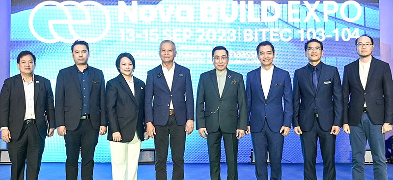 อาคารเพื่อโลกที่ยั่งยืน : ดร.อาทิตย์ อุไรรัตน์ เปิดงาน “Nova BUILD EXPO 2023” งานแสดงนวัตกรรมอาคาร การออกแบบ และผลิตภัณฑ์ต่างๆ ที่เกี่ยวกับอาคารและสิ่งปลูกสร้าง พร้อมการเสวนาเพื่อส่งเสริมการออกแบบและสร้างอาคารที่เป็นมิตรกับสิ่งแวดล้อมและสุขภาพ โดยมี ดร.เกชา ธีระโกเมน ประธานจัดงาน, กิตติคุณ คชเสนี และ ชานนท์ เอกรัตนากุล ต้อนรับ ที่ ไบเทคฯ บางนา

