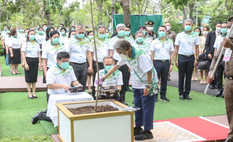 สมเด็จพระกนิษฐาธิราชเจ้า กรมสมเด็จพระเทพรัตนราชสุดาฯ สยามบรมราชกุมารี เสด็จพระราชดำเนินไปทรงปลูกต้นไม้เนื่องใน
เทศกาลวันเข้าพรรษา ปี 2567 ร่วมกับคณะผู้บริหาร คณาจารย์ บุคลากร นิสิตเก่า และนิสิตคณะวนศาสตร์ มหาวิทยาลัยเกษตรศาสตร์ จำนวน 5 ต้น เป็นกล้าไม้ต้นนนทรีที่เกิดจากการเพาะเมล็ดจากต้นนนทรีทรงปลูกทั้ง 9 ต้น ณ สวนศาลาหกเหลี่ยม มหาวิทยาลัยเกษตรศาสตร์ บางเขน เขตจตุจักร กรุงเทพมหานคร เมื่อวันจันทร์ที่ 22 กรกฎาคม 2567

