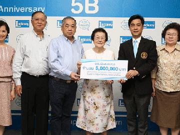 ปันน้ำใจสมทบทุน : ครอบครัวจิรพัฒนกุล เจ้าของธุรกิจเครื่องดื่มนมถั่วเหลืองแลคตาซอย นำโดย ทิวา จิรพัฒนกุล และ มงคล จิรพัฒนกุล รอง กก.ผอ. บจ.แลคตาซอย พร้อมด้วย อาบทิพย์ สุริยะมงคล กก. มอบเงินจำนวน 5,000,000 บาท เพื่อสมทบทุนให้หน่วยโรคระบบการหายใจฯ ภาควิชาอายุรศาสตร์ โรงพยาบาลจุฬาลงกรณ์ สภากาชาดไทย โดยมี ศ.นพ.สุทธิพงศ์ วัชรสินธุ ผอ.โรงพยาบาลจุฬาลงกรณ์ สภากาชาดไทย และคณบดีคณะแพทยศาสตร์ จุฬาลงกรณ์มหาวิทยาลัย เป็นผู้รับมอบ