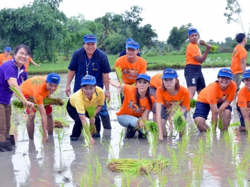 เรียนรู้วิถีพอเพียง : จ๊ะจ๋า พริมรตา เดชอุดม นักแสดงชื่อดัง ร่วมกิจกรรมของการไฟฟ้าฝ่ายผลิตแห่งประเทศไทย (กฟผ.) ตามโครงการ กฟผ.เพาะเมล็ดพันธุ์จิตอาสาพัฒนาสังคม รุ่น 8 (EGAT CSR CAMP 8) โดยทดลองดำนาในแปลงนาข้าวไรซ์เบอรี่ ในกิจกรรม “อยู่อย่างพอเพียง วิธีเพียงพอ” โดยมีผู้แทน กฟผ. และผู้แทนนิสิตนักศึกษาทั่วประเทศเข้าร่วม ณ ศูนย์เรียนรู้เศรษฐกิจพอเพียงชุมชนบ้านห้วยแดง อ.พิบูลมังสาหาร จ.อุบลราชธานี