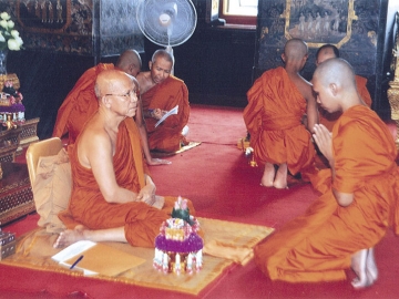 สามเณร เข้ารับการบรรพชาสามเณรกับพระเทพสังวรญาณ
พระอุปัชฌาย์ ตามลำดับ