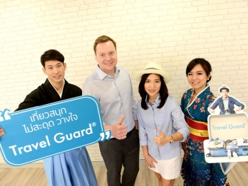 แนะนำแคมเปญ : โทมี่ ลัทวา-คิสโคลา ประธานกลุ่มเอไอจีประเทศไทย และ ณัฐฤดี กุศลสินชัย รองประธาน/ผจก.แผนกประกันภัยการเดินทาง แนะนำแคมเปญ “เที่ยวสนุกไม่สะดุด วางใจ Travel Guard” ประกันภัยการเดินทาง
ที่คุ้มครองตลอดการเดินทาง พร้อมศูนย์ช่วยเหลือฉุกเฉินตลอด 24 ชม. เชื่อมโยง
ทั่วโลก โดยนักแสดง ซันนี่ สุวรรณเมธานนท์ มาเป็นตัวแทนลูกค้ารุ่นใหม่