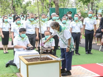 สมเด็จพระกนิษฐาธิราชเจ้า กรมสมเด็จพระเทพรัตนราชสุดาฯ สยามบรมราชกุมารี เสด็จพระราชดำเนินไปทรงปลูกต้นไม้เนื่องใน
เทศกาลวันเข้าพรรษา ปี 2567 ร่วมกับคณะผู้บริหาร คณาจารย์ บุคลากร นิสิตเก่า และนิสิตคณะวนศาสตร์ มหาวิทยาลัยเกษตรศาสตร์ จำนวน 5 ต้น เป็นกล้าไม้ต้นนนทรีที่เกิดจากการเพาะเมล็ดจากต้นนนทรีทรงปลูกทั้ง 9 ต้น ณ สวนศาลาหกเหลี่ยม มหาวิทยาลัยเกษตรศาสตร์ บางเขน เขตจตุจักร กรุงเทพมหานคร เมื่อวันจันทร์ที่ 22 กรกฎาคม 2567

