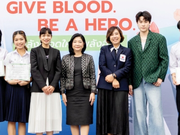 BRAND’S Young Blood 2026 : มธุวลี สถิตยุทธการ รองประธานบริหาร
ฝ่ายบรรษัทสัมพันธ์ฯ บจก.ซันโทรี่ เบเวอเรจ แอนด์ ฟู้ดฯ และ ปิยนันท์ คุ้มครอง
ผช.ผอ.ด้านจัดหาโลหิตฯศูนย์บริการโลหิตแห่งชาติ สภากาชาดไทย จัดโครงการ “แบรนด์
พลังเลือดใหม่ ต่อพลังชีวิต 2569” ชวนคนรุ่นใหม่บริจาคโลหิตช่วยเพื่อนมนุษย์