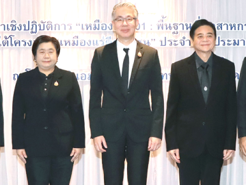 “เหมืองแร่ดีคู่ชุมชน” : ณัฐพล รังสิตพล ปลัดกระทรวงอุตสาหกรรม เปิดการสัมมนาเรื่อง “เหมืองแร่ 101 :
พื้นฐานที่อุตสาหกรรมจังหวัดต้องรู้” จัดโดย อาทิตย์ อิงคุทานนท์ ผอ.กองตรวจราชการ สนง.ปลัดกระทรวง
อุตสาหกรรม โดยมี ดวงดาว ขาวเจริญ รองปลัดกระทรวงฯ, เตมีย์ พันธุวงค์ราช ผู้ช่วยปลัดกระทรวงฯ และ
อติโชค ผลดี จาก สำนักงานคณะกรรมการข้าราชการพลเรือน ร่วมงาน ที่โรงแรม ดิ เอมเมอรัลด์ เขตดินแดง

