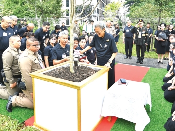 สมเด็จพระกนิษฐาธิราชเจ้า กรมสมเด็จพระเทพรัตนราชสุดาฯ สยามบรมราชกุมารี เสด็จพระราชดำเนินไปทรงปลูกต้นไม้ ร่วมกับผู้บริหาร คณาจารย์ บุคลากร นิสิตเก่า
และนิสิตคณะวนศาสตร์ มหาวิทยาลัยเกษตรศาสตร์ เนื่องในเทศกาลเข้าพรรษา โดยทรงปลูกต้นจำปีสิรินธร 5 ต้น ในสวน “SUSTAINABILITY PARK :
ยั่งยืนดำรงคงอยู่คู่มหาวิทยาลัยเกษตรศาสตร์” โอกาสนี้ ทอดพระเนตรนิทรรศการเรื่อง “เห็ดโกงกางจิ๋วสิรินธร” เห็ดชนิดใหม่ของโลก และนิทรรศการเรื่อง “กล้าไม้
คุณภาพดี เพื่อรองรับการเพิ่มพื้นที่ป่าเศรษฐกิจของประเทศ” ณ มหาวิทยาลัยเกษตรศาสตร์ บางเขน กรุงเทพมหานคร เมื่อวันพฤหัสบดีที่ 30 กรกฎาคม 2569