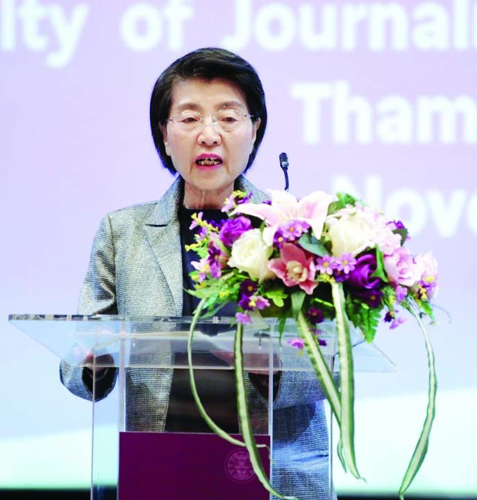 Ms.Kazuko Maki ผอ.
ฝ่ายต่างประเทศ มูลนิธิ Agon Shu กล่าวเปิดงาน