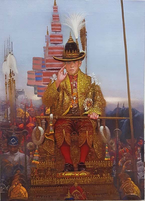 ส่วนหนึ่งของพระบรมสาทิสลักษณ์ที่จัดแสดงในนิทรรศการ