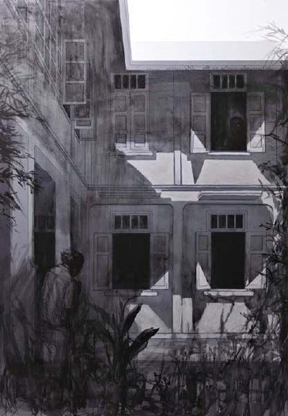 ศิลปิน ศ.ปรีชา เถาทอง ผลงาน “แสงเงา”