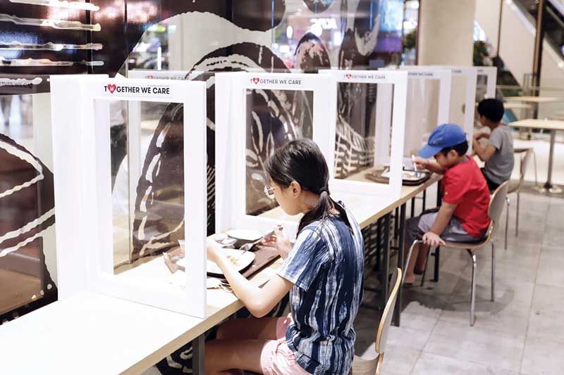 การจัดพื้นที่ Social Distancing ในพื้นที่ศูนย์อาหาร