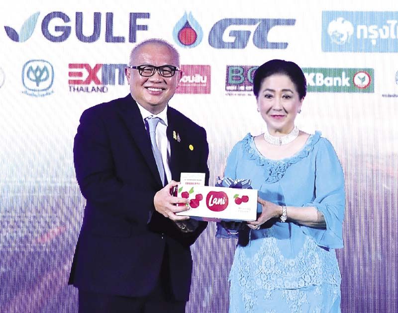 สุพัฒนพงษ์ พันธ์มีเชาว์ รองนายกรัฐมนตรี และ รมว.กระทรวงพลังงานรับมอบของที่ระลึก จาก ผาณิต พูนศิริวงศ์