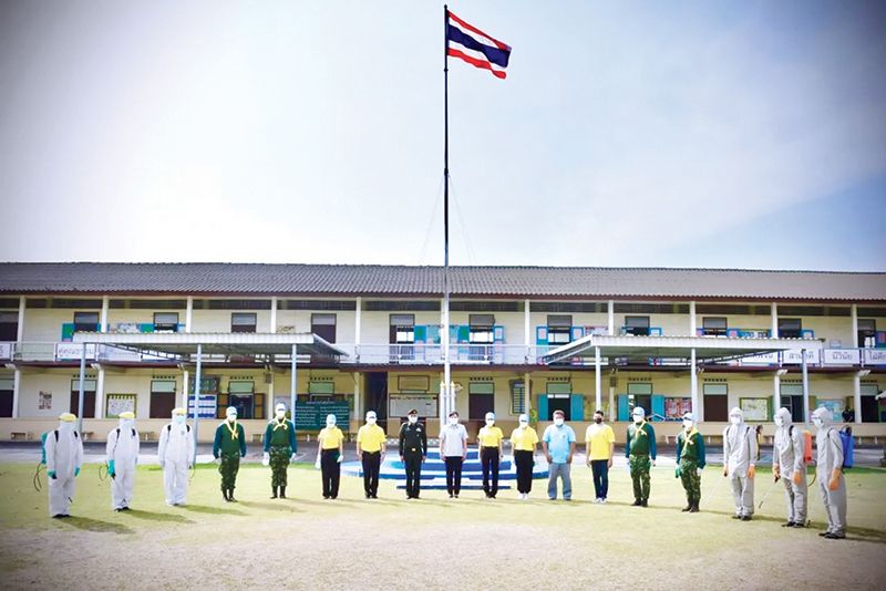 กองทัพบกและกำลังพลจิตอาสาปฏิบัติการพ่นฆ่าเชื้อป้องกันโควิดในสถานศึกษารวม 7 วัน 273 โรงเรียนใน 36 จังหวัด สร้างความมั่นใจให้ครู-นร.-ผู้ปกครอง