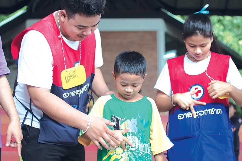 อาสายุวกาชาดมีความรู้และทักษะเรื่องการปฐมพยาบาล