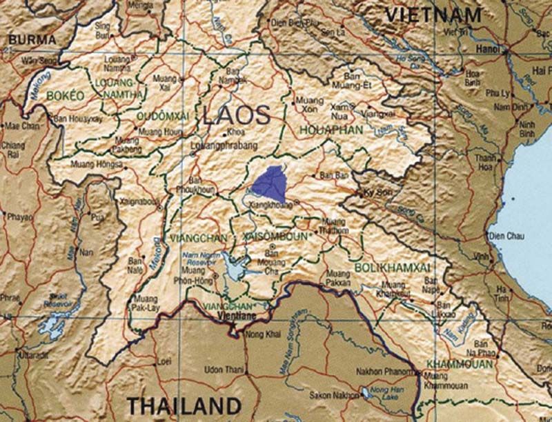 แผนที่ทุ่งไหหินเชียงขวาง