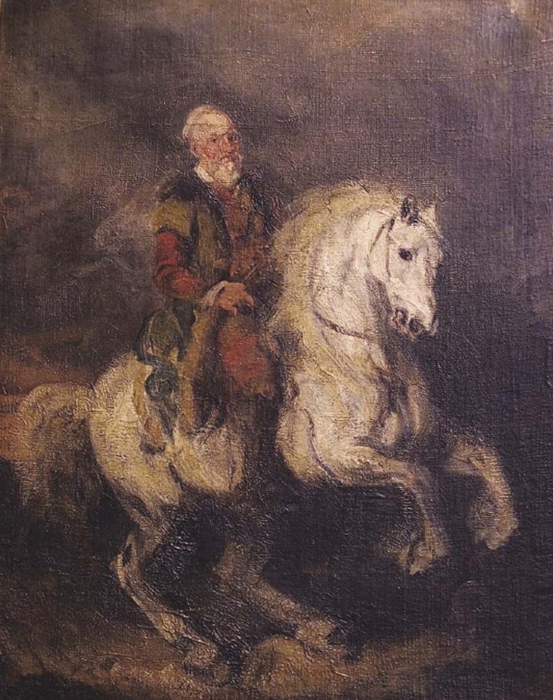 Stefan Czarniecki on horseback by Piotr Michalowski