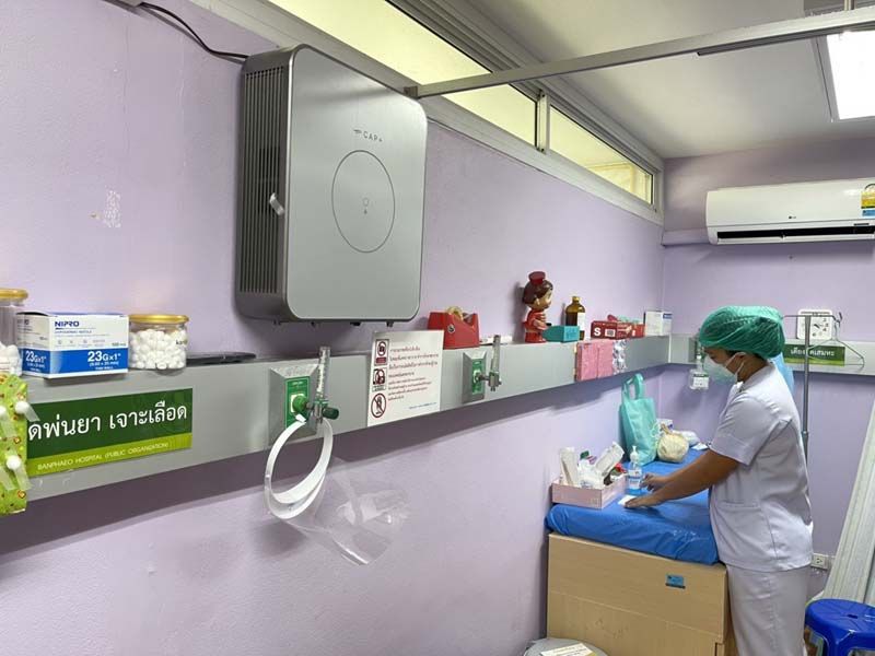ติดตั้งเครื่อง CAP PLUS ให้กับ รพ.บ้านแพ้ว