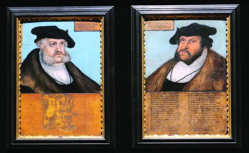 Portrait of Ferderic III and Portrait of John the Steatfast by Lucus Cranach
