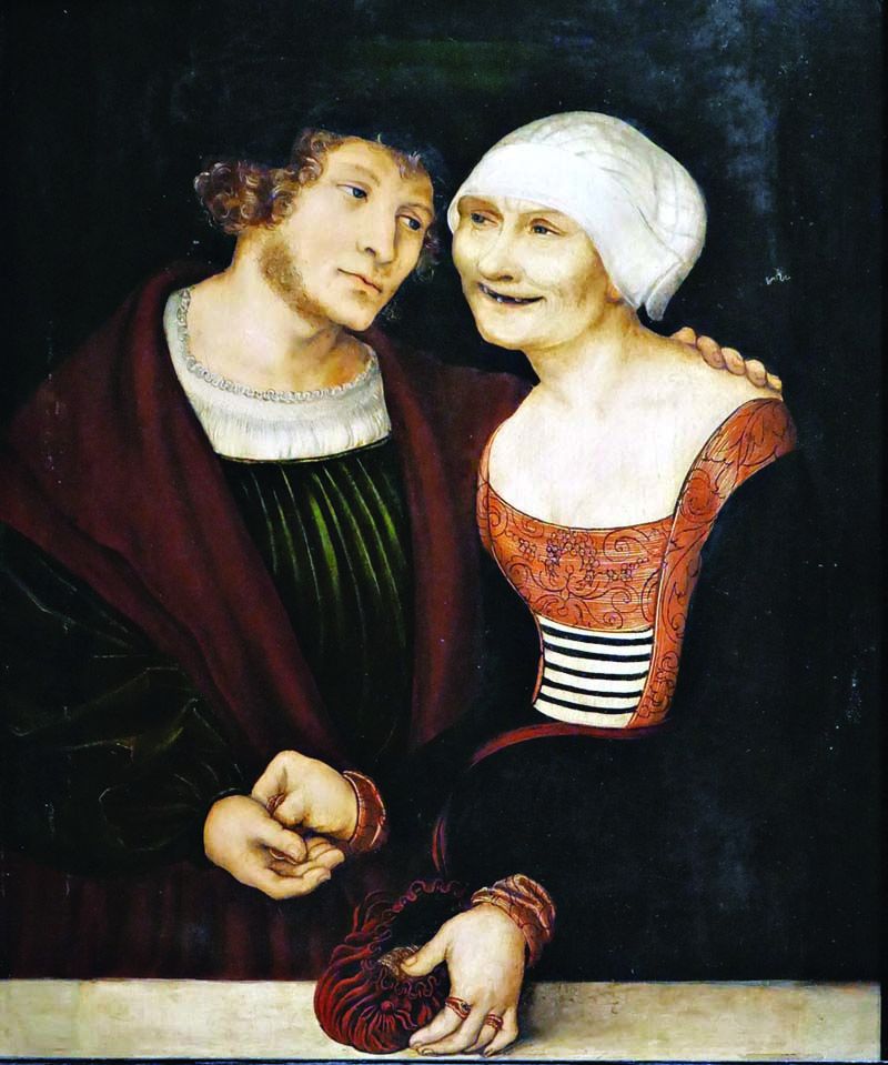 Young Man and Old Woman by Lucus Cranach